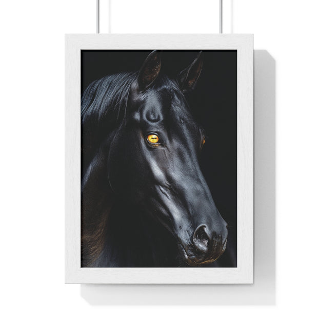 Elegant Horse Portrait Wall Art, Framed Horse Print, Home Decor, Animal Lover Gift, Equine Artwork, Living Room Decoration