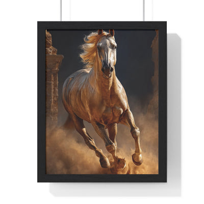 Stunning Horse Vertical Framed Poster, Home Décor, Equestrian Art, Gift for Horse Lovers, Inspirational Wall Art, Rustic Interior