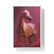 Elegant Horse Art Framed Poster, Equine Decor, Horse Lover Gift, Wall Art for Home, Unique Gift for Her, Animal Artwork