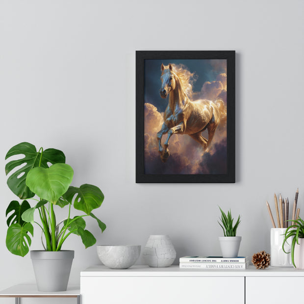 Majestic Horse Framed Poster, Equine Art, Home Decor, Wall Art, Gift for Horse Lovers, Equestrian Decor