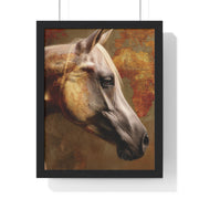 Elegant Horse Framed Poster, Horse Lover Art, Home Decor, Gift for Equestrians, Inspirational Wall Art, Rustic Farmhouse Style