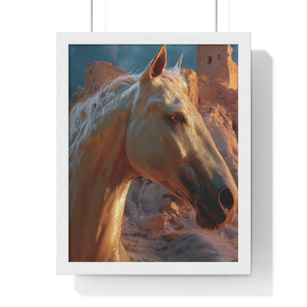 Majestic Horse Vertical Framed Poster | Elegant Horse Wall Art, Home Decor, Equine Lover Gift, Nature-Inspired Decoration, Animal Art Print