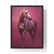 Elegant Horse Vertical Framed Poster, Farmhouse Decor, Animal Art Print, Gift for Horse Lovers, Equine Wall Art