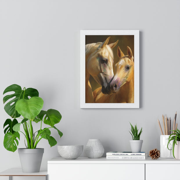 Horse Love Vertical Framed Poster, Equine Wall Art, Farmhouse Decor, Gift for Horse Lovers, Equestrian Home Decor