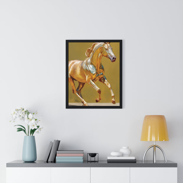 Elegant Horse Art Print, Vertical Framed Poster, Equine Decor, Modern Wall Art, Animal Lover Gift, Home Office Decoration