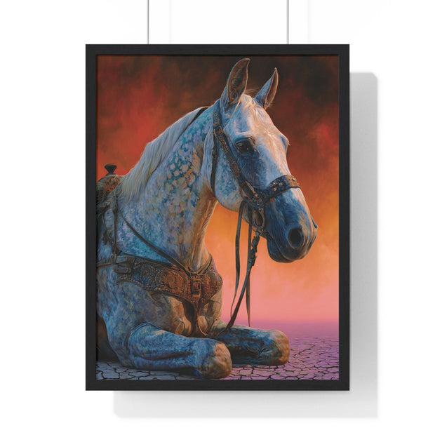 Elegant Horse Vertical Framed Poster - Art Print for Horse Lovers, Home Decor, Gift, Animal Wall Art, Nature Enthusiasts