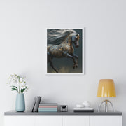 Elegant Horse Art Print, Vertical Framed Poster, Equine Decor, Home Wall Art, Gift for Horse Lovers, Contemporary Art