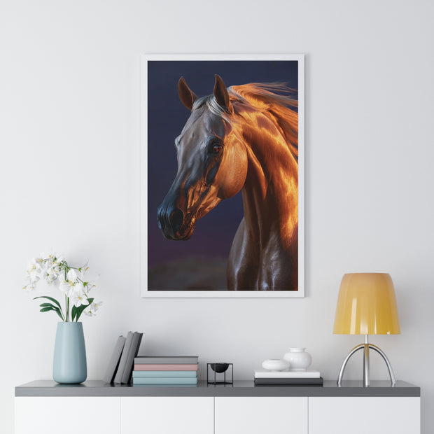 Elegant Horse Art Print, Vertical Framed Poster, Equestrian Decor, Horse Lover Gift, Home Wall Art, Animal Themed Decoration