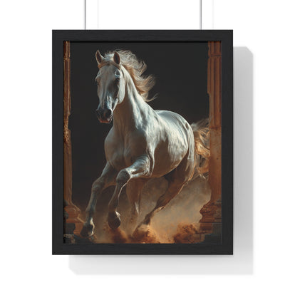 Majestic Horse Framed Poster Art, Equestrian Wall Decor, Farmhouse Style Home Decor, Gift for Horse Lovers, Equine Themed Artwork