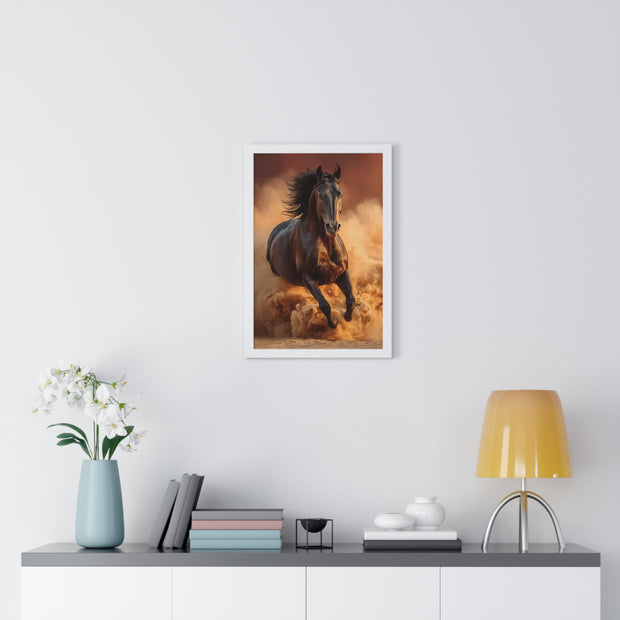 Galloping Wild Horse Framed Poster, Equine Wall Art, Nature Decor, Horse Lover Gift, Rustic Home Decor, Farmhouse Artwork
