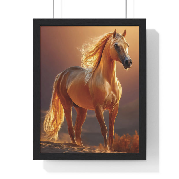 Majestic Horse Framed Poster - Equestrian Art, Farmhouse Decor, Wall Art, Horse Lover Gift, Nature Print
