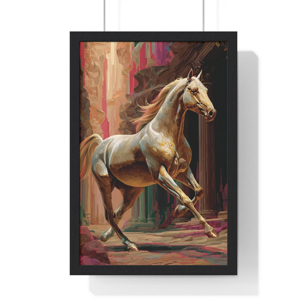 Majestic Horse Vertical Framed Poster | Equestrian Home Decor, Animal Art, Wall Art, Gift for Horse Lovers, Modern Art