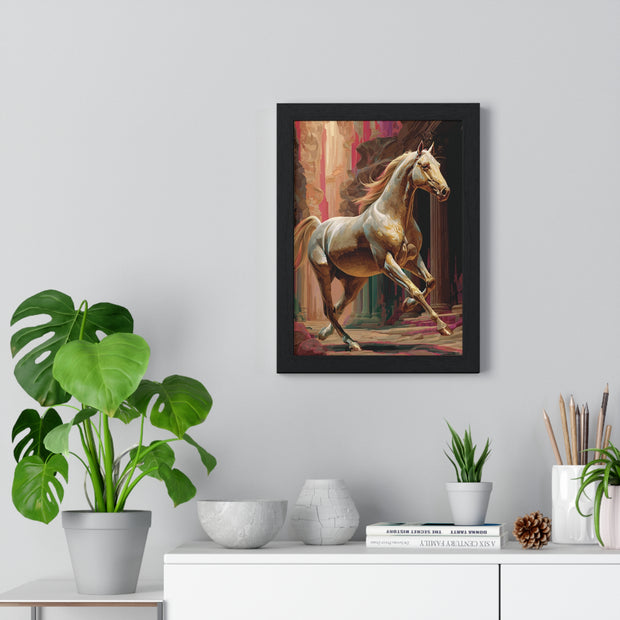 Majestic Horse Vertical Framed Poster | Equestrian Home Decor, Animal Art, Wall Art, Gift for Horse Lovers, Modern Art