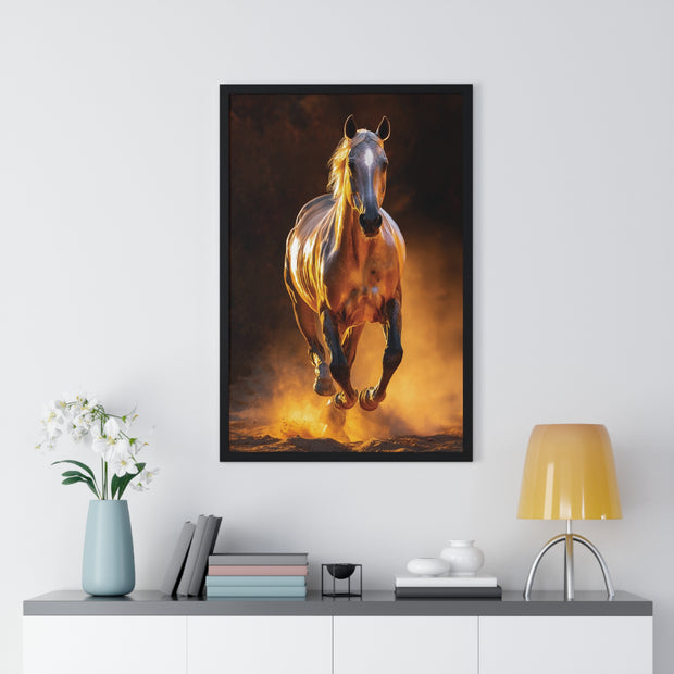 Majestic Horse Framed Poster - Equestrian Art, Horse Lover Gift, Home Decor, Animal Lover Wall Art, Rustic Style