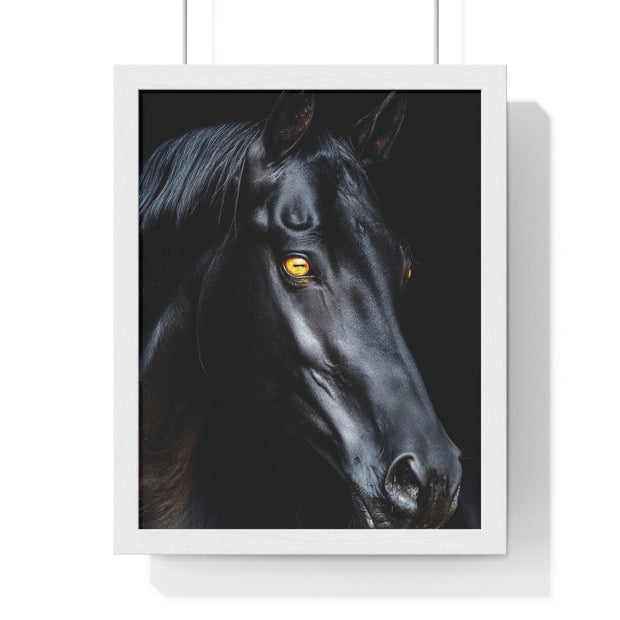 Elegant Horse Portrait Wall Art, Framed Horse Print, Home Decor, Animal Lover Gift, Equine Artwork, Living Room Decoration