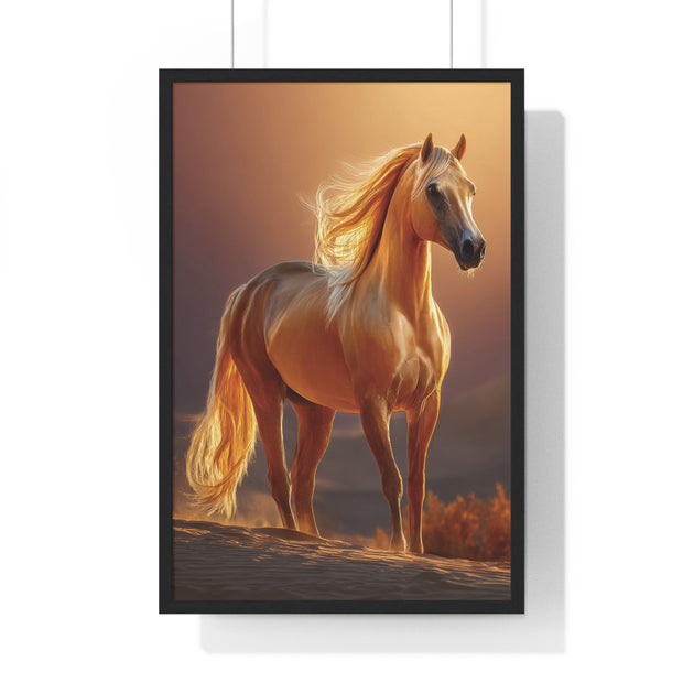 Majestic Horse Framed Poster - Equestrian Art, Farmhouse Decor, Wall Art, Horse Lover Gift, Nature Print
