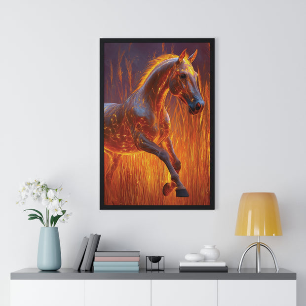 Fiery Horse Wall Art Poster, Animal Lover Print, Horse Decor, Equestrian Gift, Living Room Decor, Unique Art