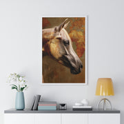 Elegant Horse Framed Poster, Horse Lover Art, Home Decor, Gift for Equestrians, Inspirational Wall Art, Rustic Farmhouse Style