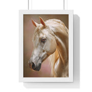 Elegant Horse Portrait Framed Poster, Equine Art Print, Horse Lover Decor, Animal Wall Art, Gift for Equestrian Enthusiasts