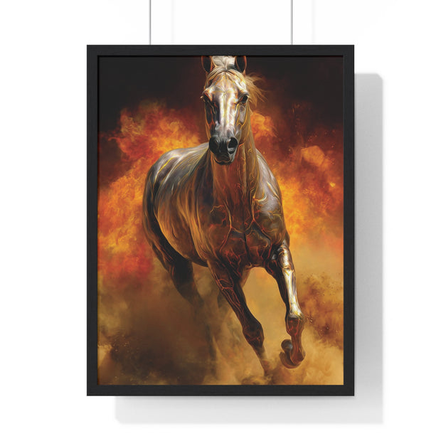 Majestic Horse Framed Poster | Wall Art for Animal Lovers, Equestrian Home Decor, Gift for Horse Enthusiasts, Motivational Art, Equine Decor