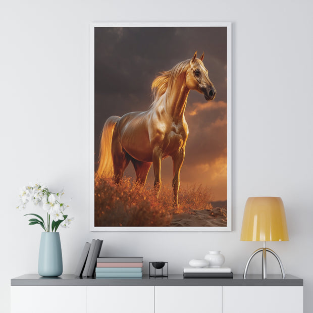 Majestic Horse Vertical Framed Poster | Equestrian Art | Home Decor | Art Print for Horse Lovers | Gift for Animal Enthusiasts
