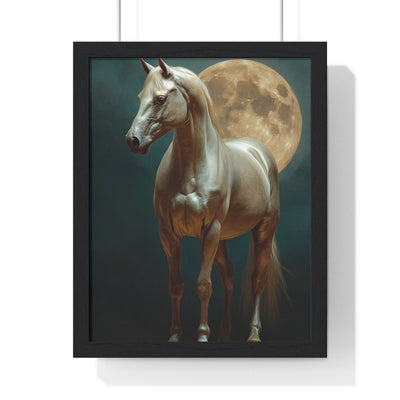 Majestic Moonlit Horse Poster, Equine Wall Art, Home Decor, Gift for Horse Lovers, Equestrian Decor, Animal Art Print