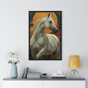Majestic Horse Vertical Framed Poster, Equine Art, Animal Lover Decor, Gift for Horse Lovers, Home Wall Art, Rustic Farmhouse Style