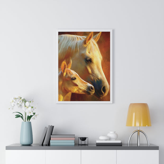 Elegant Horse Art Print, Framed Horse Poster, Equine Wall Decor, Animal Lover Gift, Cozy Home Decoration