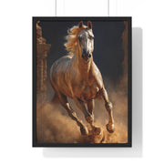 Stunning Horse Vertical Framed Poster, Home Décor, Equestrian Art, Gift for Horse Lovers, Inspirational Wall Art, Rustic Interior