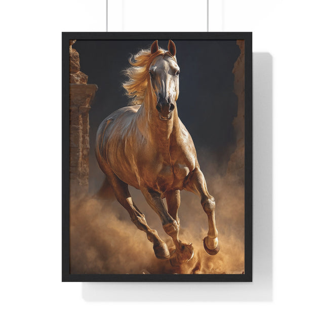 Stunning Horse Vertical Framed Poster, Home Décor, Equestrian Art, Gift for Horse Lovers, Inspirational Wall Art, Rustic Interior