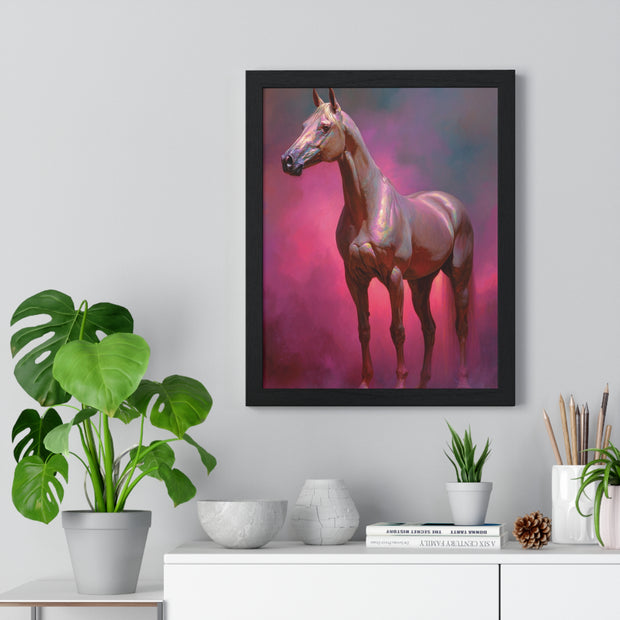 Elegant Horse Wall Art Print, Vertical Framed Poster, Equestrian Decor, Horse Lover Gift, Home Aesthetic, Animal Art