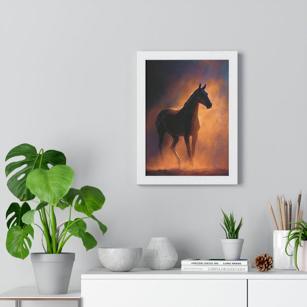 Majestic Horse Vertical Framed Poster - Art Print, Equine Decor, Horse Lover Gift, Home Wall Art, Office Decoration