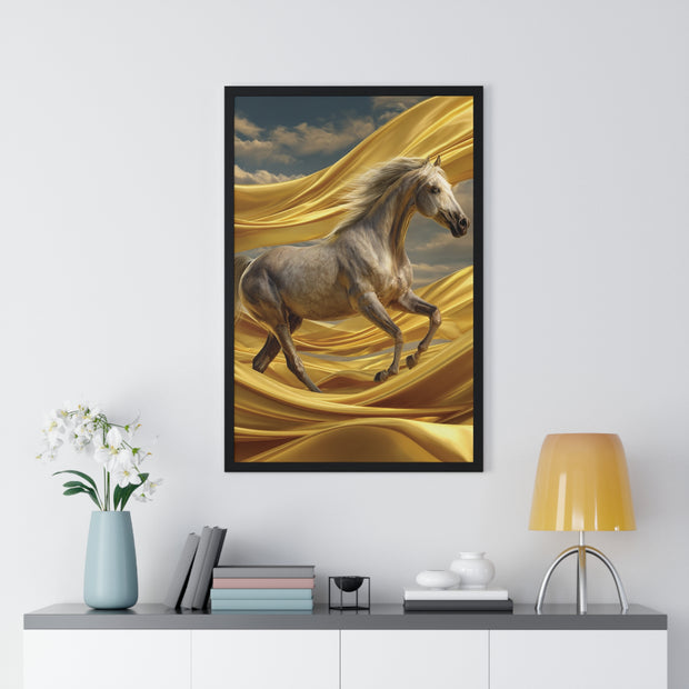 Majestic Horse Framed Poster - Equine Wall Art, Home Decor, Gift for Horse Lovers, Equestrian Art, Nature Inspired Decoration