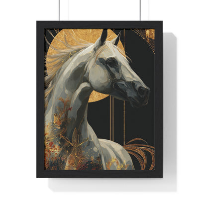 Majestic Horse Vertical Framed Poster, Modern Wall Art, Equine Decor, Animal Lover Gift, Home Decoration, Horse Artwork
