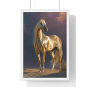 Elegant Horse Vertical Framed Poster, Equine Art, Horse Lover Gift, Home Decor, Equestrian Wall Art, Nature Inspired Décor