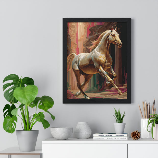Majestic Horse Vertical Framed Poster | Equestrian Home Decor, Animal Art, Wall Art, Gift for Horse Lovers, Modern Art