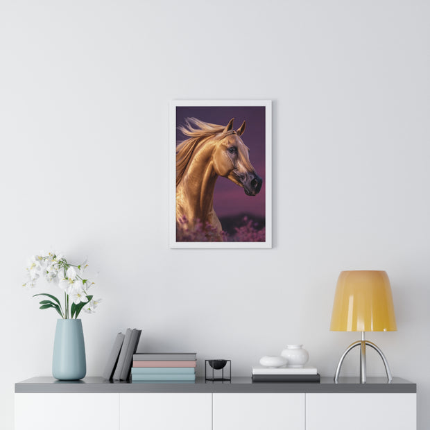 Majestic Horse Framed Poster | Equine Art Print for Home Decor | Ideal Gift for Horse Lovers, Equestrian Decor, Wall Art
