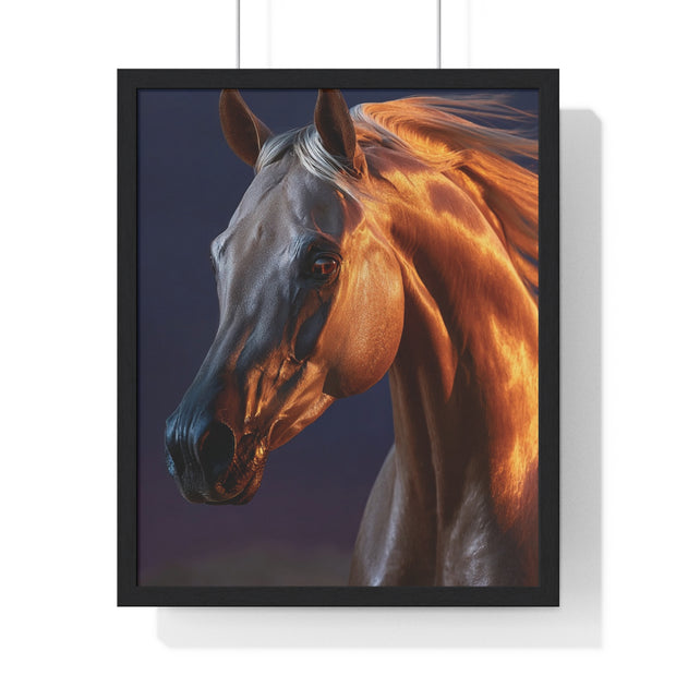 Elegant Horse Art Print, Vertical Framed Poster, Equestrian Decor, Horse Lover Gift, Home Wall Art, Animal Themed Decoration