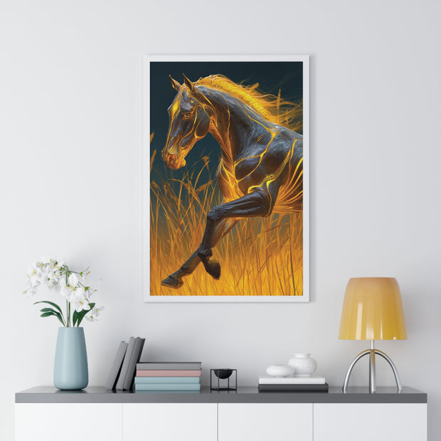 Majestic Horse Framed Art Print | Equestrian Decor, Horse Lover Gift, Wall Art for Home, Unique Horse Artwork, Animal Print