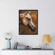 Elegant Horse Framed Poster, Horse Lover Art, Home Decor, Gift for Equestrians, Inspirational Wall Art, Rustic Farmhouse Style