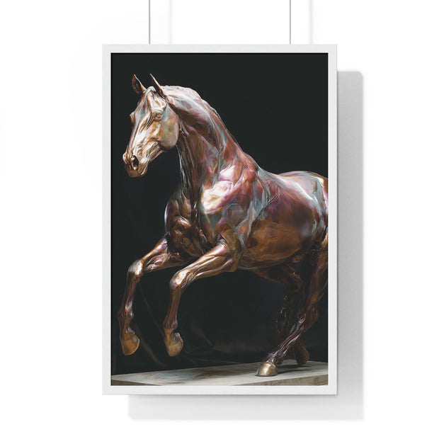 Elegant Horse Art Print, Home Decor, Equestrian Wall Art, Gift for Horse Lovers, Framed Poster Decoration