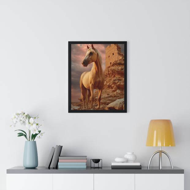 Majestic Horse Wall Art Print, Framed Nature Poster, Home Decor, Equestrian Gift, Western Wall Art