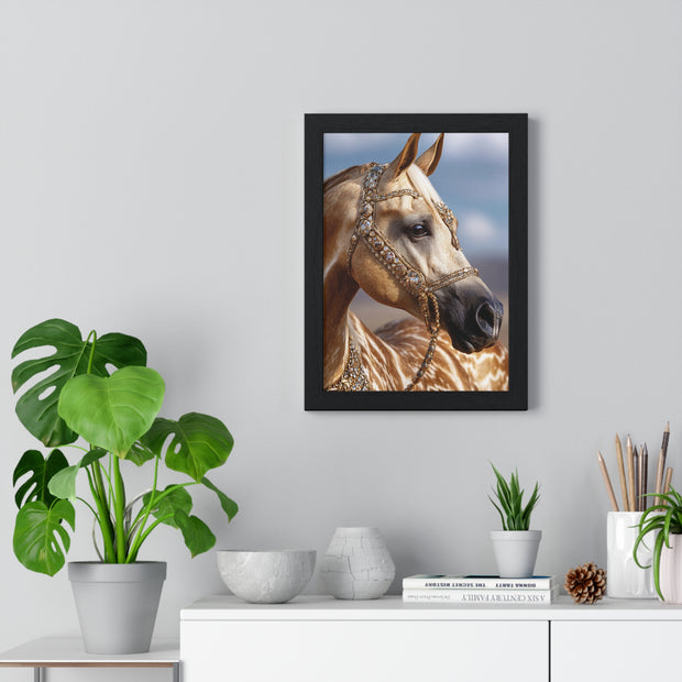 Elegant Horse Portrait Framed Poster, Wall Art Decor, Equestrian Gift, Home Decoration, Living Room Art, Animal Lover's Gift