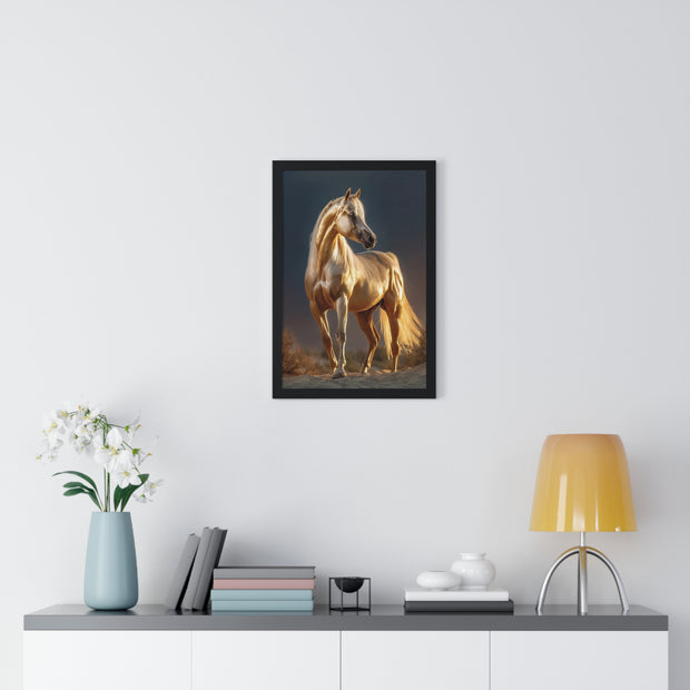 Majestic Horse Framed Poster, Equine Wall Art, Elegant Home Decor, Gift for Horse Lovers, Unique Nature Art, Horse Lover's Gift