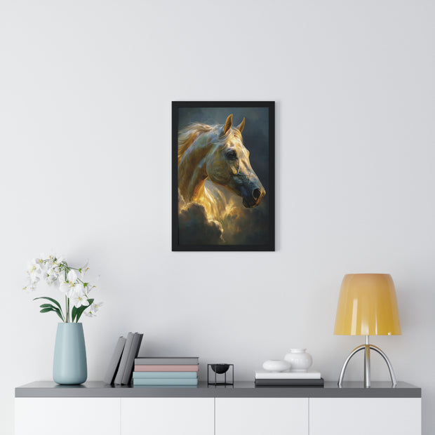 Majestic Horse Vertical Framed Poster, Equine Art, Home Decor, Gift for Horse Lovers, Animal Lovers Wall Art