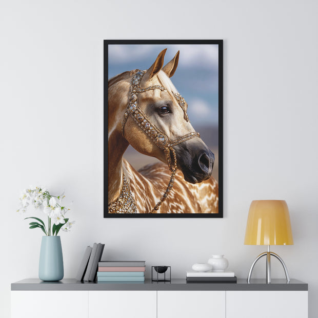 Elegant Horse Portrait Framed Poster, Wall Art Decor, Equestrian Gift, Home Decoration, Living Room Art, Animal Lover's Gift