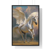 Majestic Pegasus Vertical Framed Poster | Wall Art, Home Decor, Equine Art, Gift for Horse Lovers, Fantasy Art