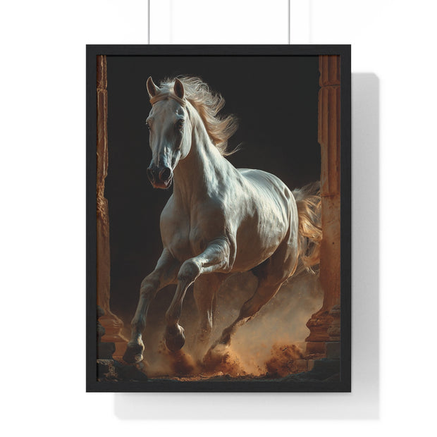 Majestic Horse Framed Poster Art, Equestrian Wall Decor, Farmhouse Style Home Decor, Gift for Horse Lovers, Equine Themed Artwork