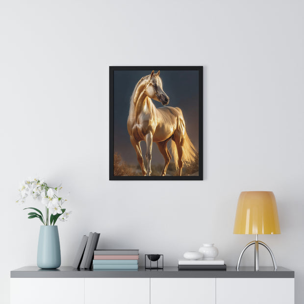 Majestic Horse Framed Poster, Equine Wall Art, Elegant Home Decor, Gift for Horse Lovers, Unique Nature Art, Horse Lover's Gift