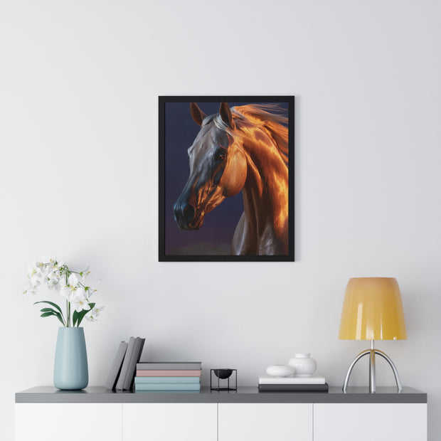 Elegant Horse Art Print, Vertical Framed Poster, Equestrian Decor, Horse Lover Gift, Home Wall Art, Animal Themed Decoration